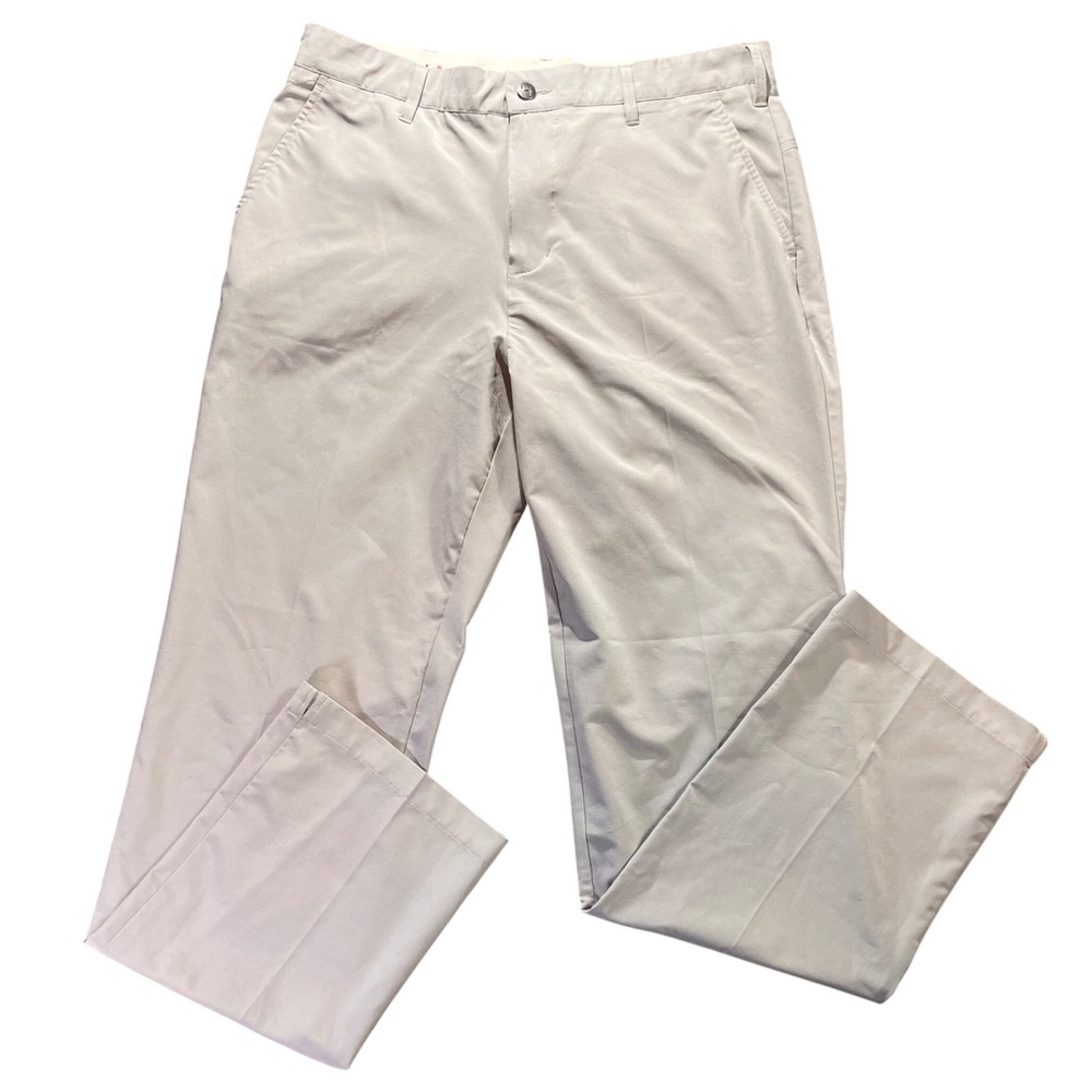 Short Par 4 Mens Golf‎ Pants Performance Stretch Chino Beige Sz 34x32